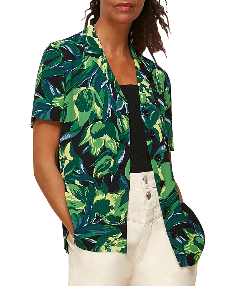Whistles Womens Multi-coloured Floral-print Crepe Shirt 8 In Multi
