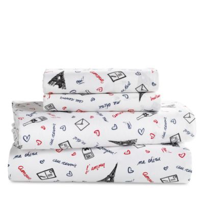 KARL LAGERFELD PARIS - Love From Paris Sheet Set, Queen
