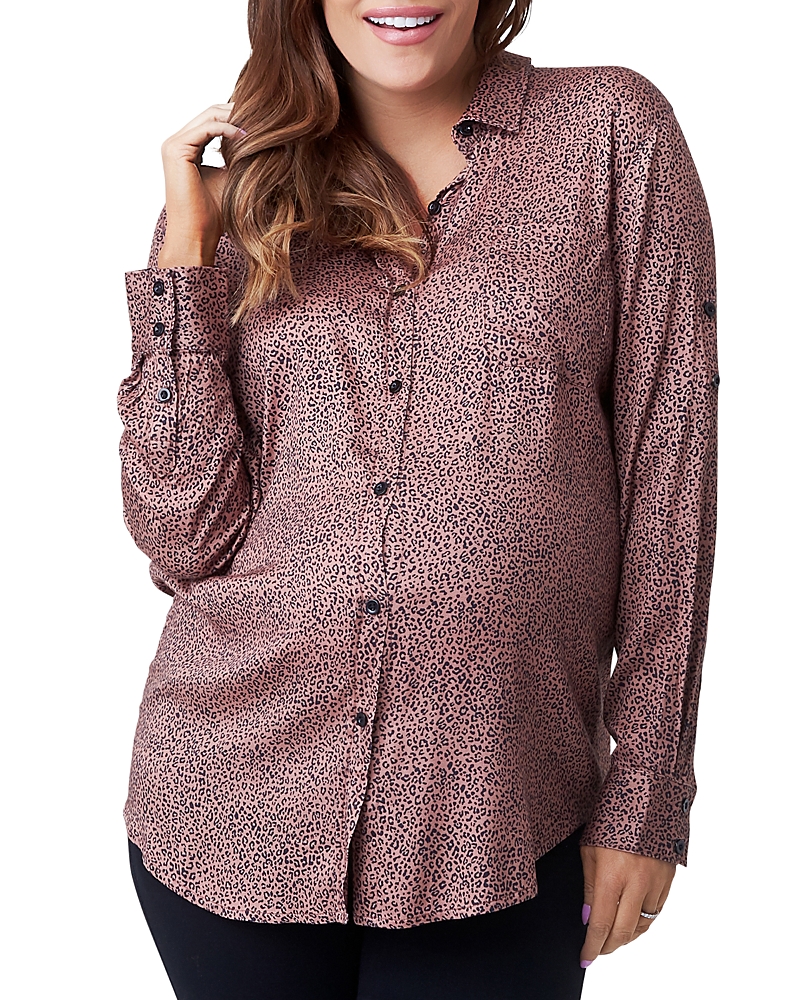 Nom Maternity Charley Animal Print Nursing Top In Animal