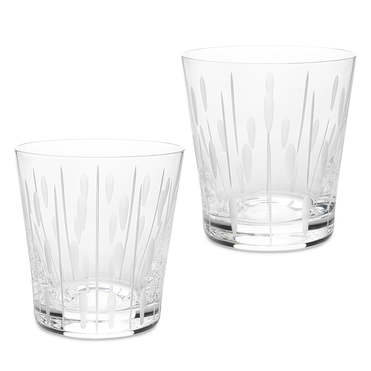Lalique Lotus Dew & Drops Tumblers, Set of 2 in Clear