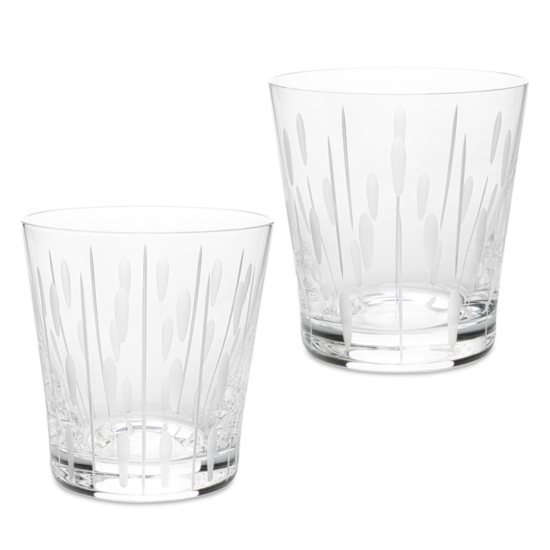 Lalique Lotus Dew & Drops Tumblers, Set of 2 in Clear