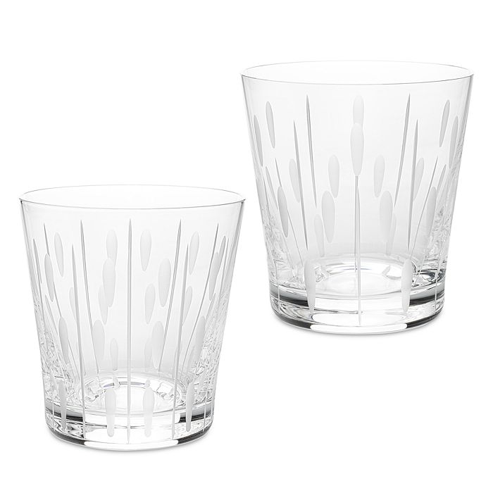 Shop Lalique Lotus Dew & Drops Tumblers, Set Of 2 In Clear