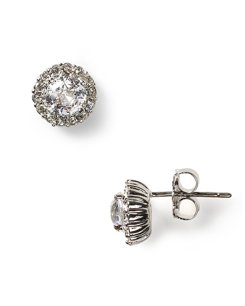 Nadri Sterling Pave Stud Earrings In Silver