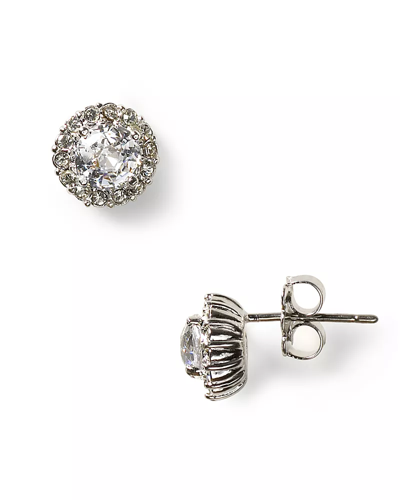 Nadri Sterling Pave Stud Earrings