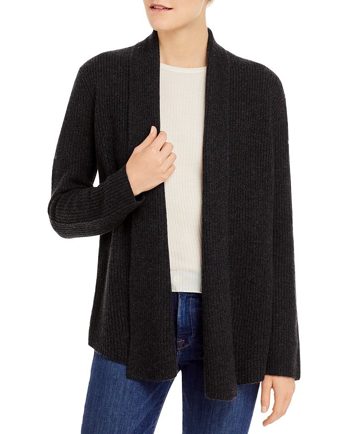 Theory Clairene Cashmere Cardigan In Deep Charcoal