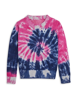 Aqua Girls' Tie Dye Swirl Sweater - Big Kid In Pink Multi
