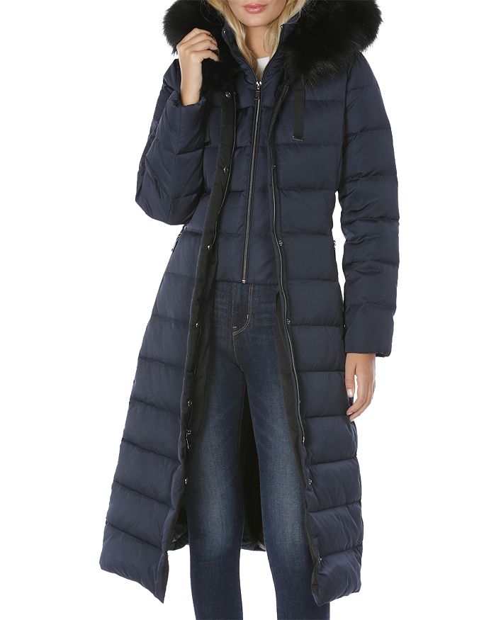 Nelly Faux Fur Trim Hooded Puffer Coat In Galaxy