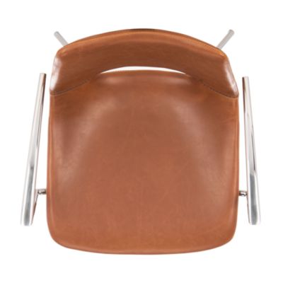 Dawn Midcentury Modern Leather Swivel Office Arm Chair