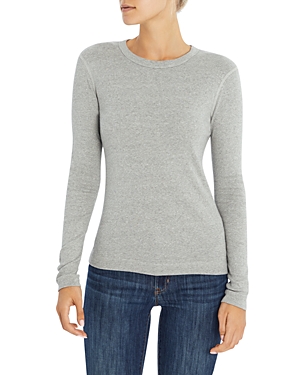Three Dots Three-quarter-sleeve Cotton Tee In Granite