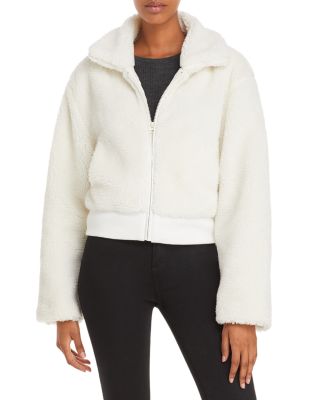 fuzzy bomber jacket womens