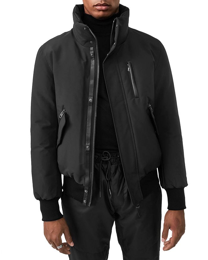 Dixon leather jacket with detachable hood hotsell