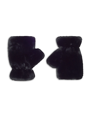 Apparis Coco Lightweight Faux Fur Flip-top Mittens In Black