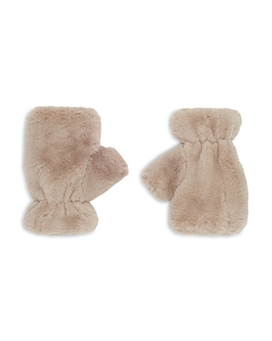 Apparis Ariel Faux Fur Fingerless Gloves In Taupe