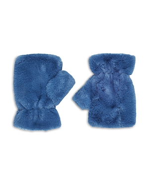 Apparis Ariel Faux Fur Fingerless Gloves In True Blue
