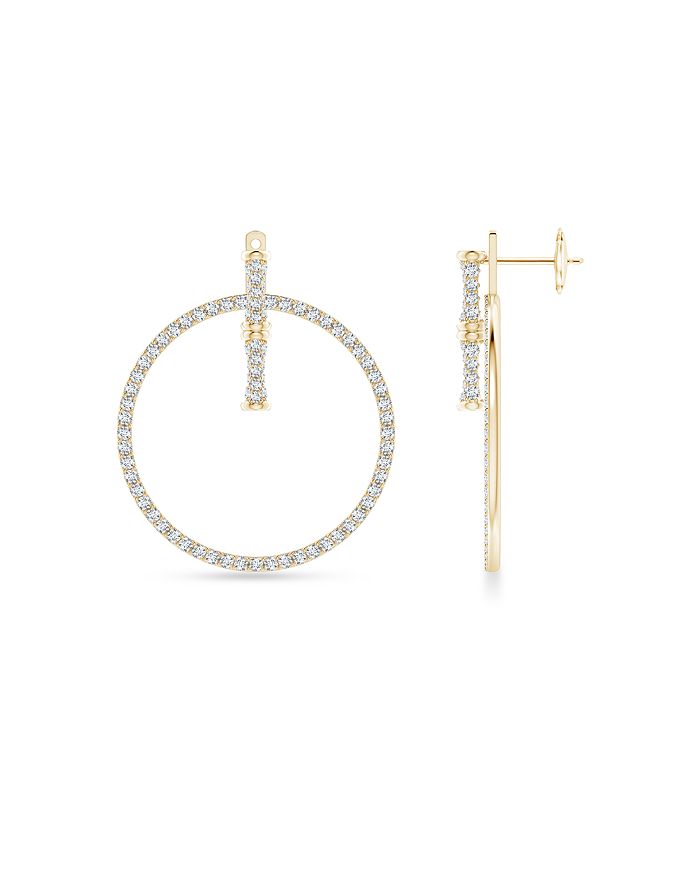 Indochine Bamboo 14k Diamond Multi-Wear Linear Earrings