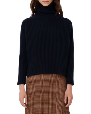 Maje Madinette Ribbed Knit Turtleneck 