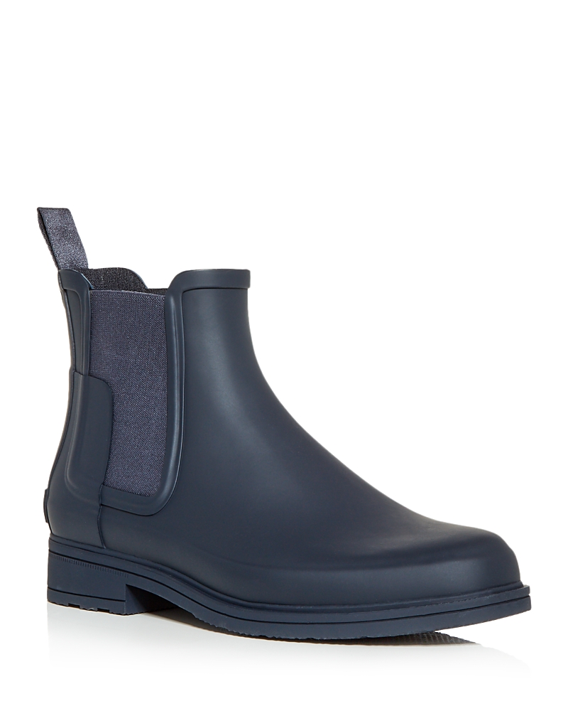 Hunter Original Refined Rubber Chelsea Boots Navy 9 In Navy