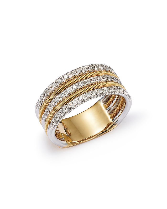 Marco Bicego Diamond Multi-Row Band Ring in 18K White & Yellow Gold, 0. ...