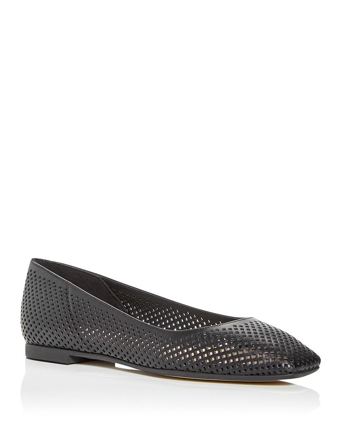 Jimmy Choo Women's Modell Perforated Square Toe Ballet Flats In Black