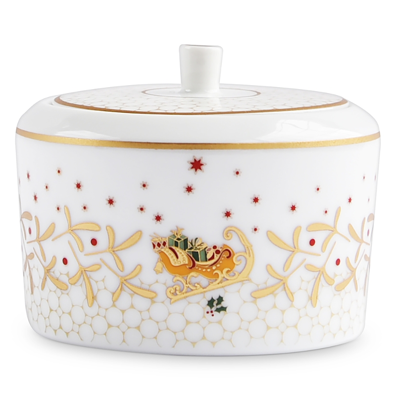 Bernardaud Noel Sugar Bowl In White