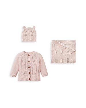 Elegant Baby Girls' Leaf Knit Hat, Blanket & Cardigan Set - Baby Elegant Baby Girls' Leaf Knit Hat, Blanket & Cardigan Set - Baby