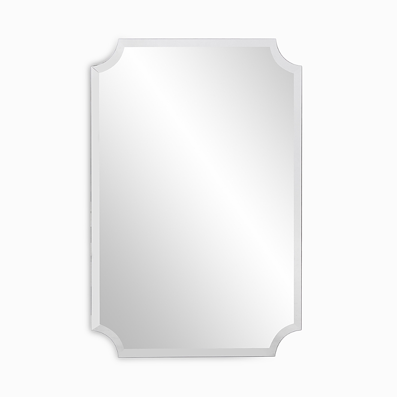 Howard Elliott Rectangular Scalloped Frameless Mirror
