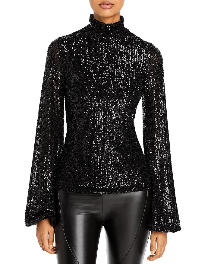 REDEMPTION HIGH NECK SEQUINNED TOP,20PFRT016TP219