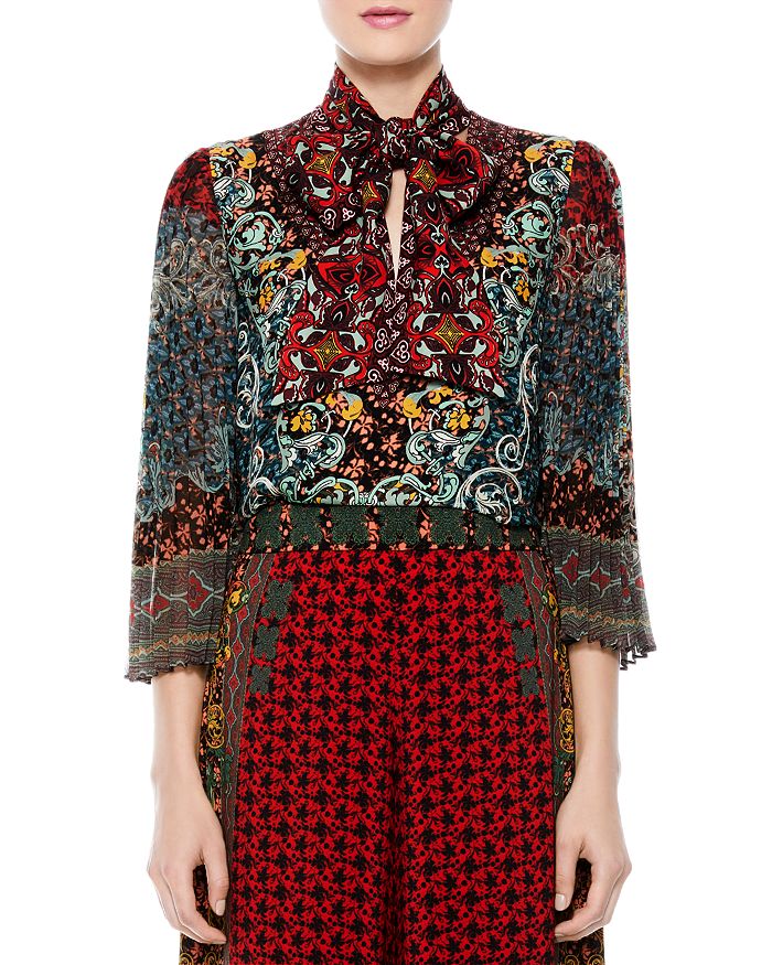 Alice And Olivia Alice + Olivia Elaina Abstract Printed Top In Always Forever Multi