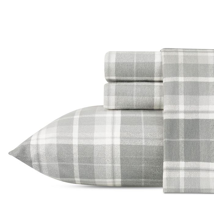 Laura Ashley Mulholland Plaid Cotton Flannel Sheet Set Queen Bloomingdale S Laura ashley frosting sheer curtain, white. bloomingdale s