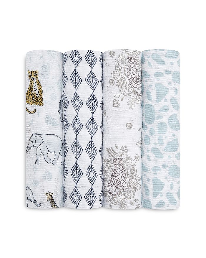 Aden And Anais Kids'  4 Pk. Printed Classic Swaddles In Jungle