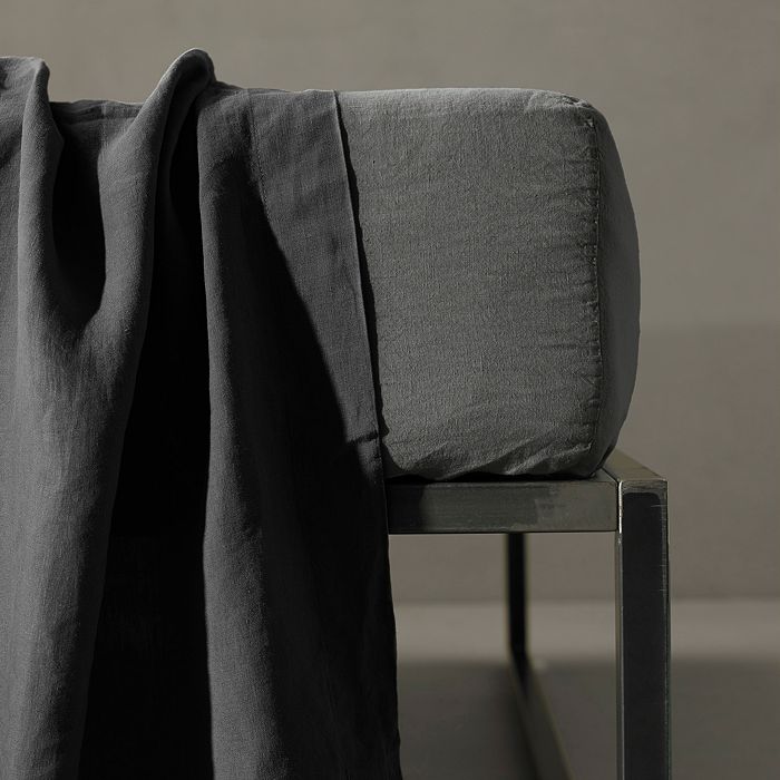 Society Limonta Rem Linen Fitted Sheet, King In Fumo