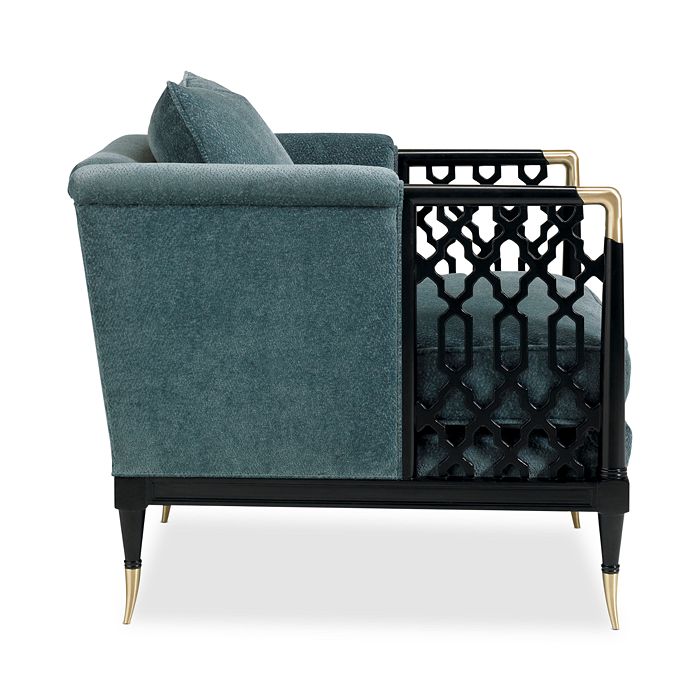 Shop Caracole Lattice Entertain You Accent Chair In Peacock Blue