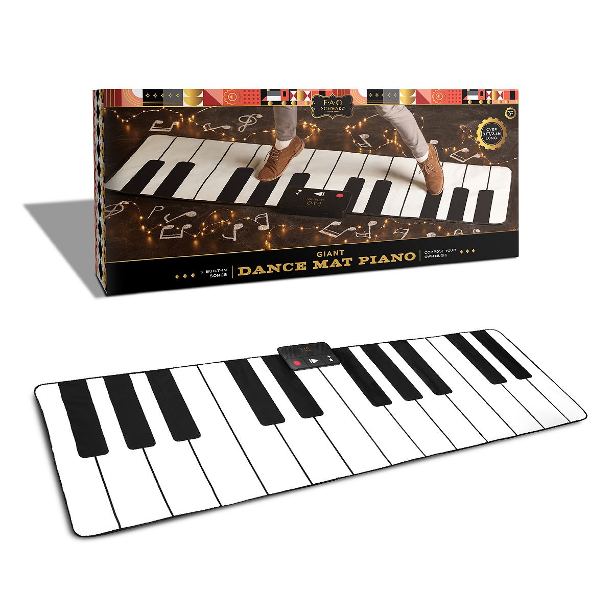 Photo 1 of  Fao Schwarz Kid's Giant Dance Mat Piano. Giant dance mat piano is a way to develop children's artistic and creative skills, includes instructions to learn, play, and record. For ages 3 years + 53" W x 18" L PVC Spot clean.