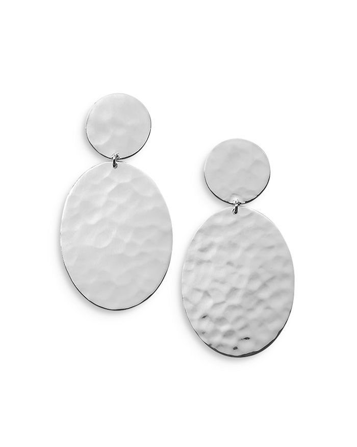 Shop Ippolita Sterling Silver Classico Hammered Oval Snowman Earrings