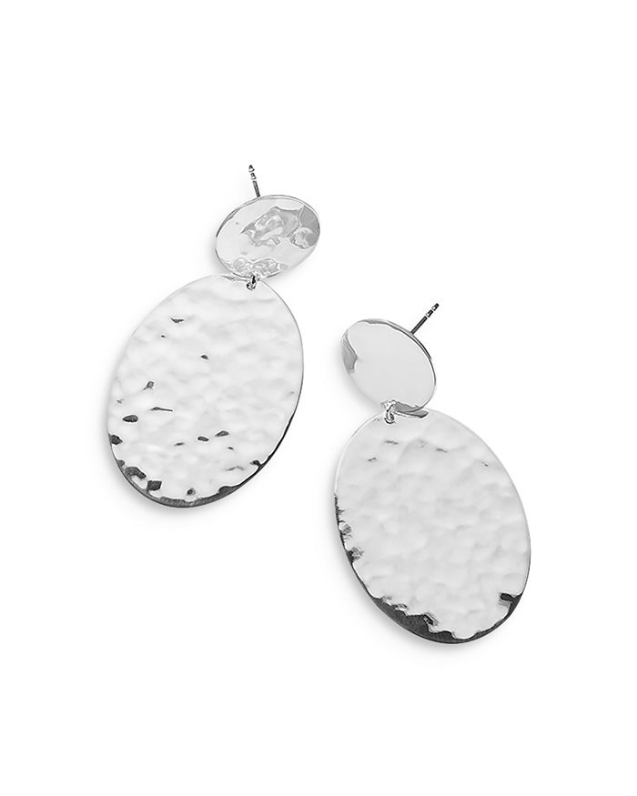 Shop Ippolita Sterling Silver Classico Hammered Oval Snowman Earrings
