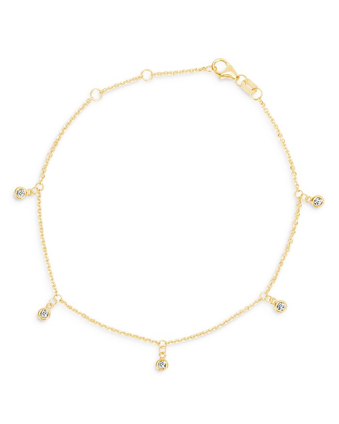 Bloomingdale's Diamond 5-stone Droplet Bracelet In 14k Yellow Gold, 0.10 Ct. T.w. - 100% Exclusive
