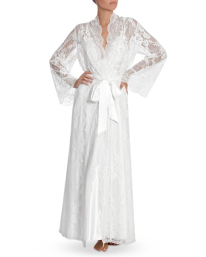 Jonquil Long Lace Robe In Ivory Modesens