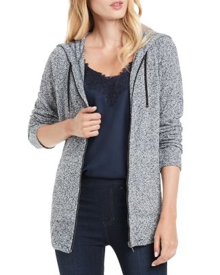 hooded zip cardigan