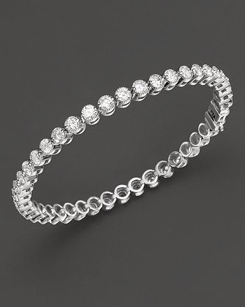 Bloomingdale's Diamond Bezel Tennis Bracelet in 14Kt. White Gold, 5.0 ...