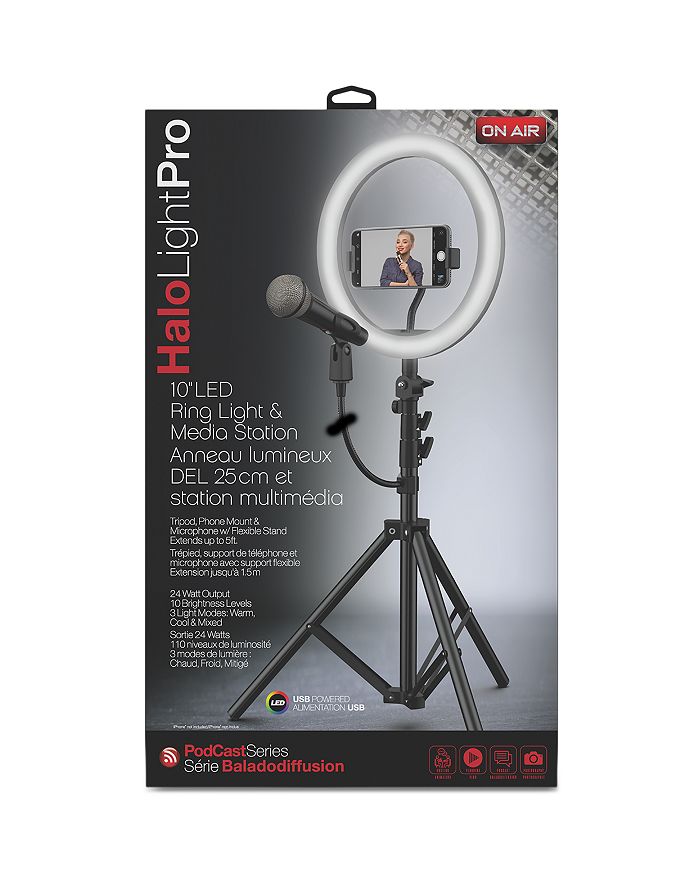 Shop Tzumi On Air Halolight Pro 10 Led Ring Light With Large Tripod Floor Stand In Black