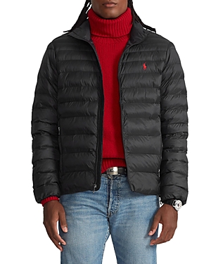 Polo Ralph Lauren Embroidered Logo Quilted Padded Jacket In Black