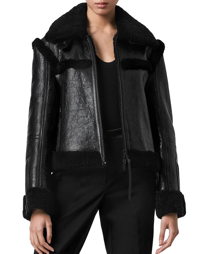ALLSAINTS Kitt Shearling Leather Jacket | Bloomingdale's