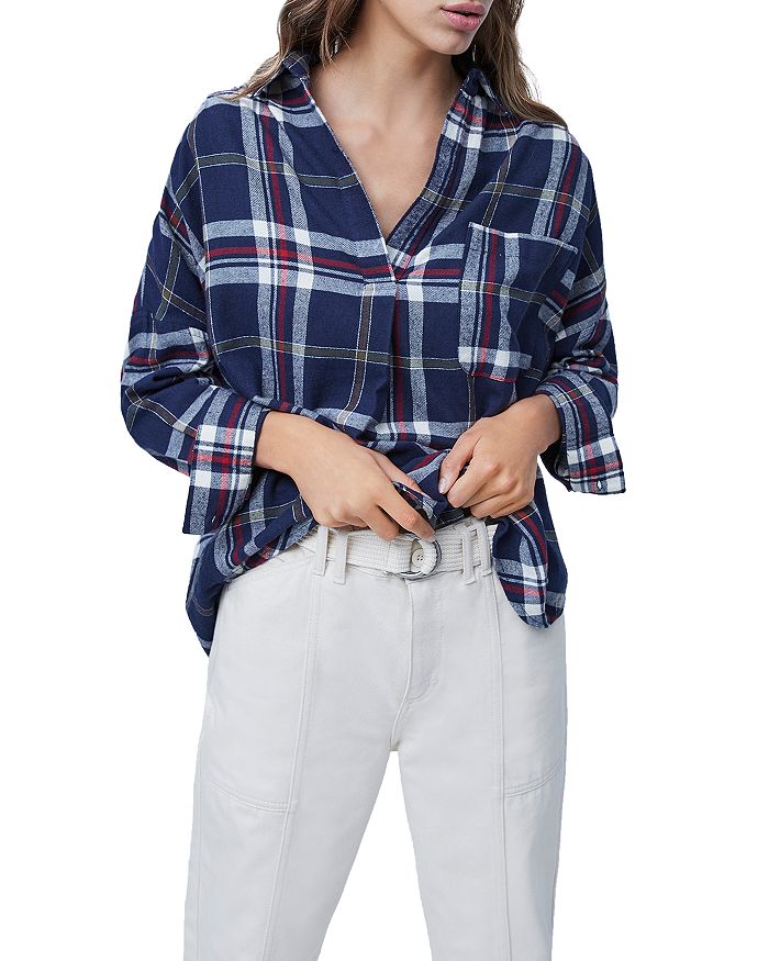 FRENCH CONNECTION STACCI PLAID TOP,72PBS