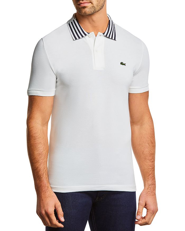 Lacoste Cotton Stretch Stripe Collar Slim Fit Polo Shirt | Bloomingdale's