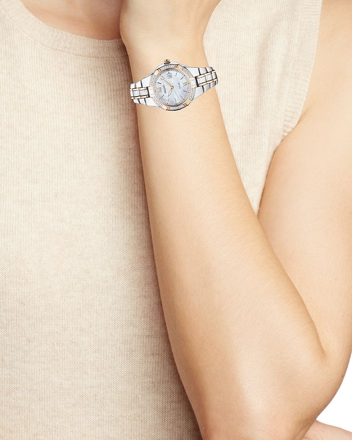 Shop Seiko Watch Seiko Diamond Solar Watch, 29mm In Silver