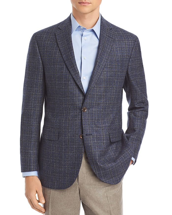 Jack Victor Micro Check Regular Fit Sport Coat In Blue
