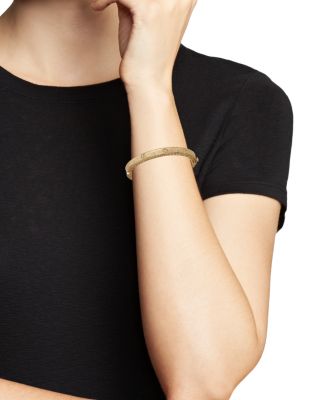 18K Yellow Gold Diamond Daisy Bangle Bracelet - Exclusive