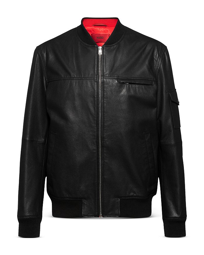 HUGO Livius Leather Bomber Jacket Bloomingdale s