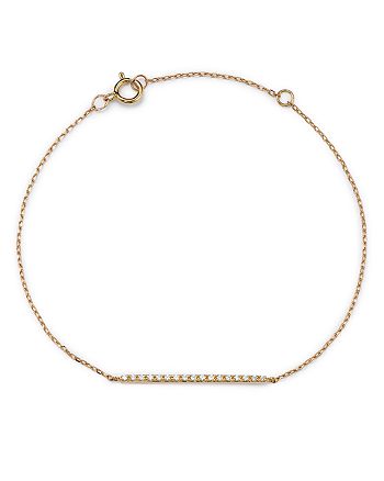 Bloomingdale's Diamond Accent Bar Bracelet in 14K Yellow Gold, 0.06 ct ...