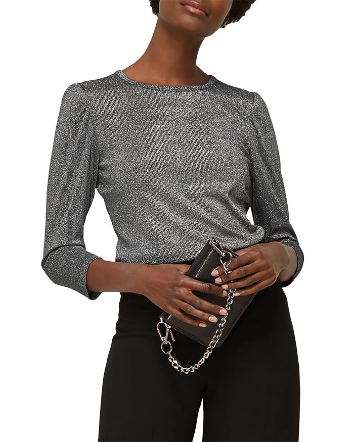 Whistles Sparkle Top In Silver